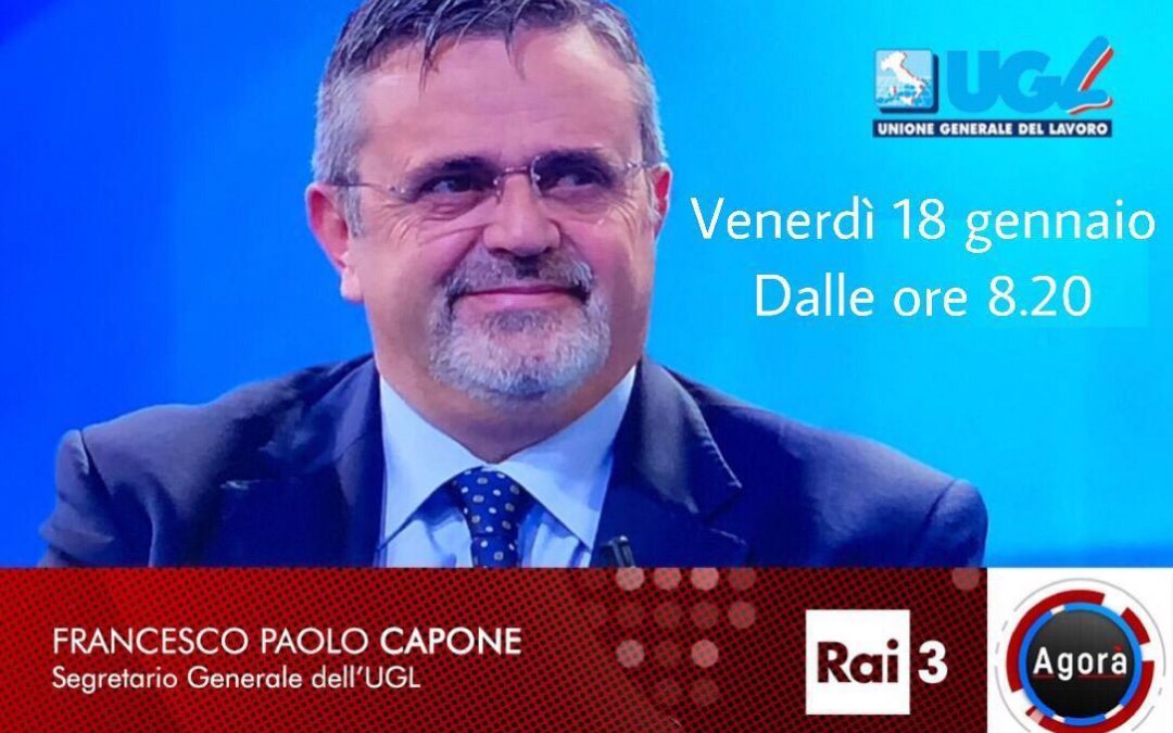 Su Agorà Rai 3 venerdì 18 gennaio alle ore 8.20 in diretta