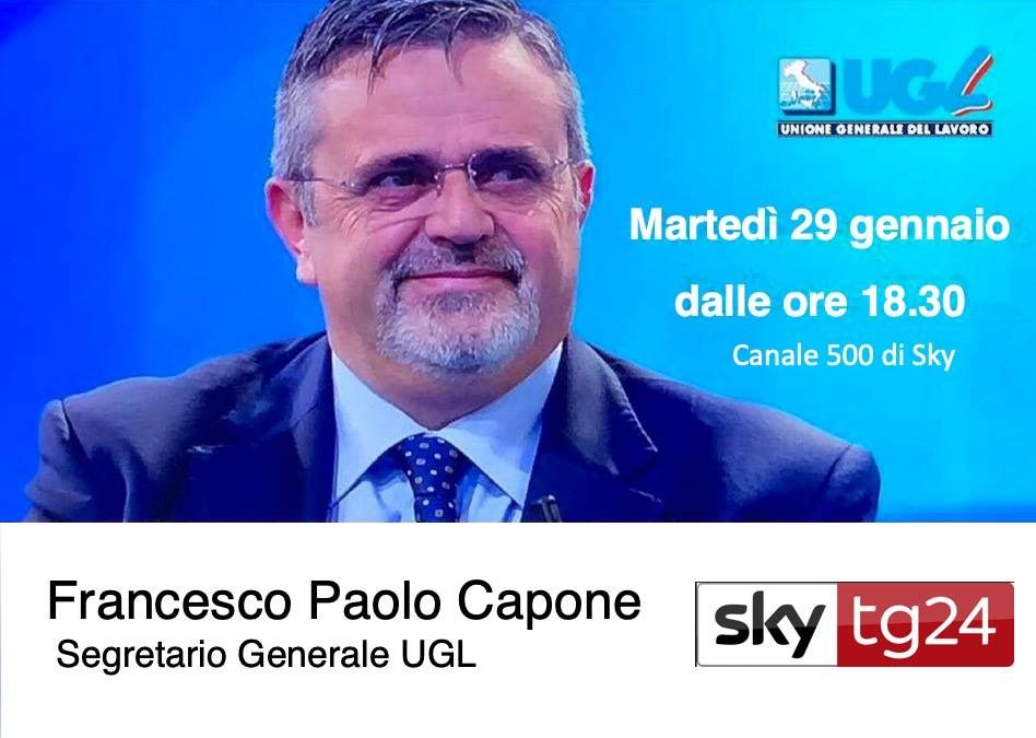 Martedì 29 gennaio ospite di RaiNews24 (17.30) e SkyTg24 (18.30)