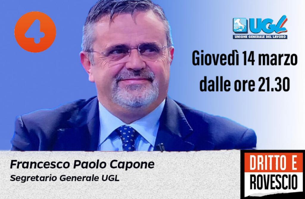 Stasera, 14 marzo, ore 21.30 Rete4 “Dritto e Rovescio”