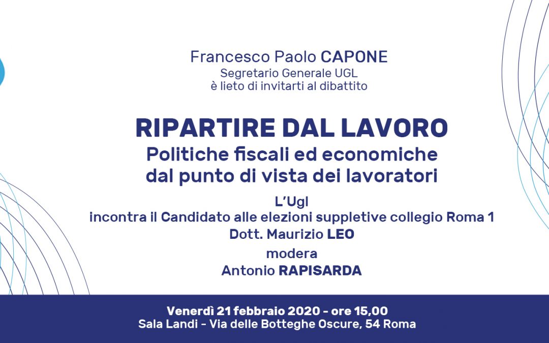 RIPARTIRE DAL LAVORO