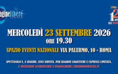 EVENTO EDIZIONI SINDACALI: 120 ANNI DI PAGINE LIBERE